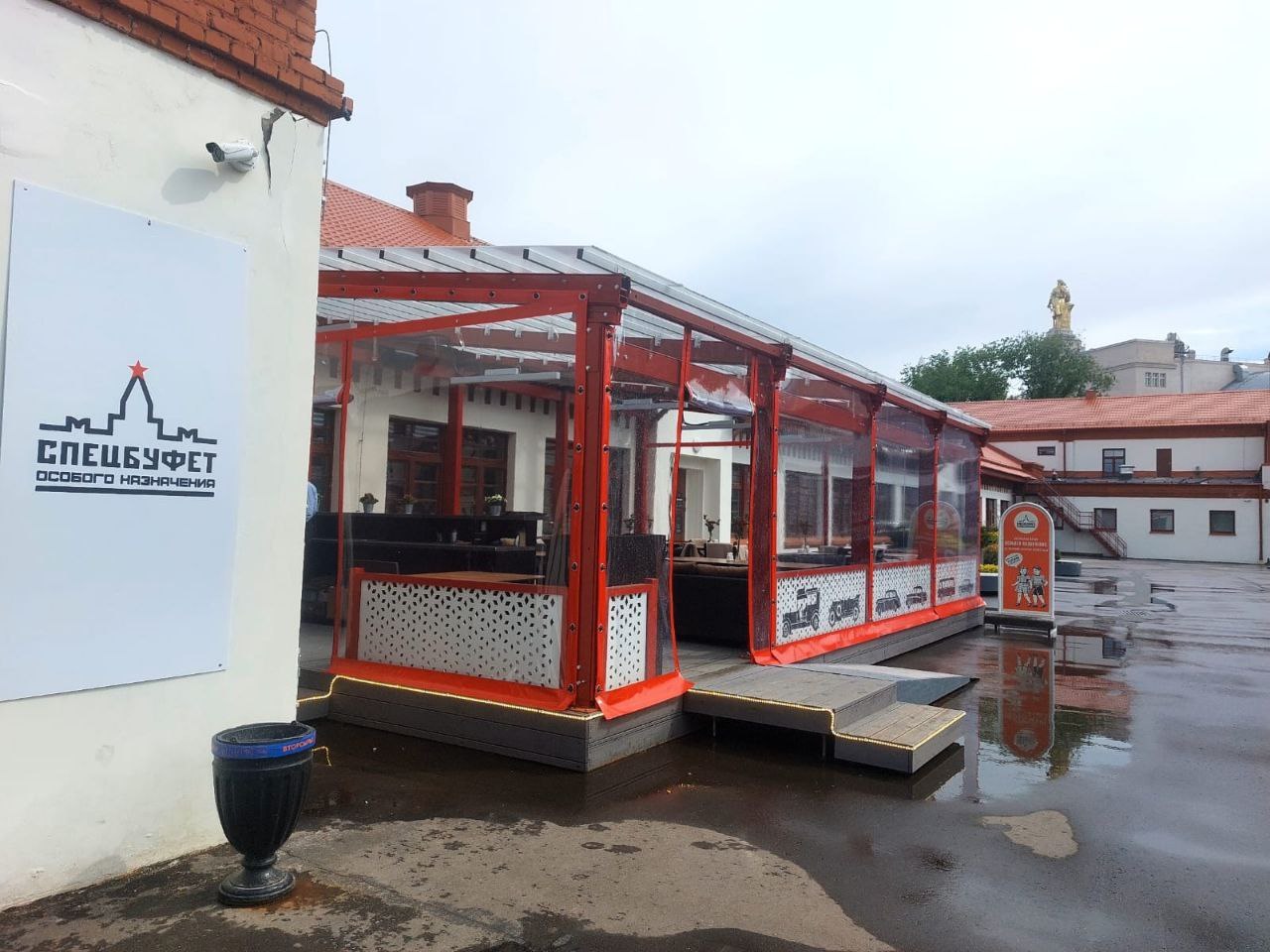ПВХ шторы для летней террасы кафе в посёлке Спирово