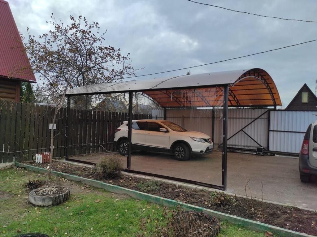 Прозрачные шторы ПВХ для навеса под автомобиль в посёлке Спирово